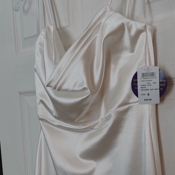 Satin white prom dress - Picture 3 of 6